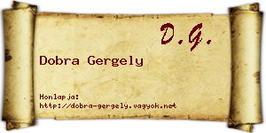 Dobra Gergely névjegykártya